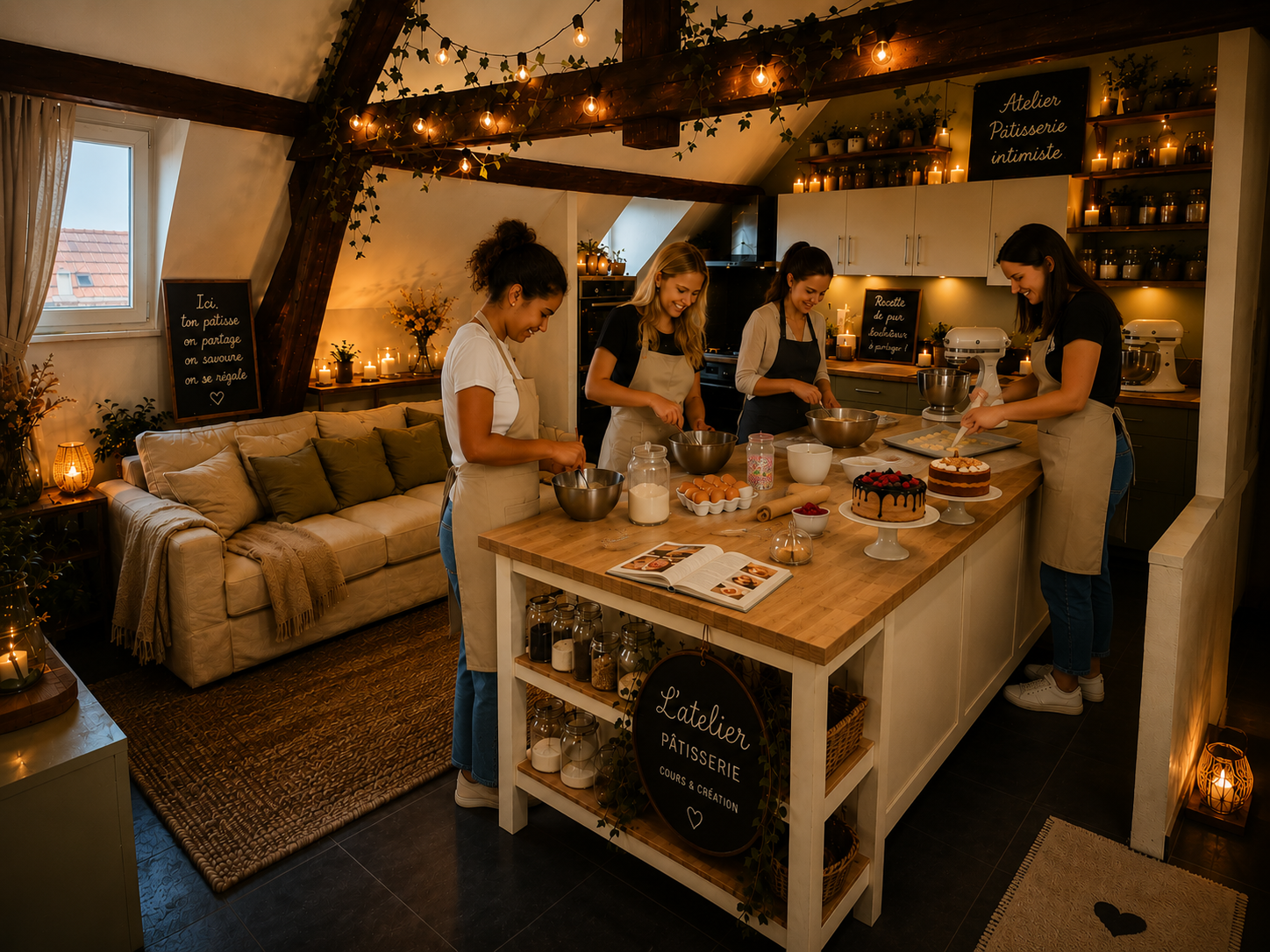 Le salon, un lieu chaleureux dédié à la pâtisserie