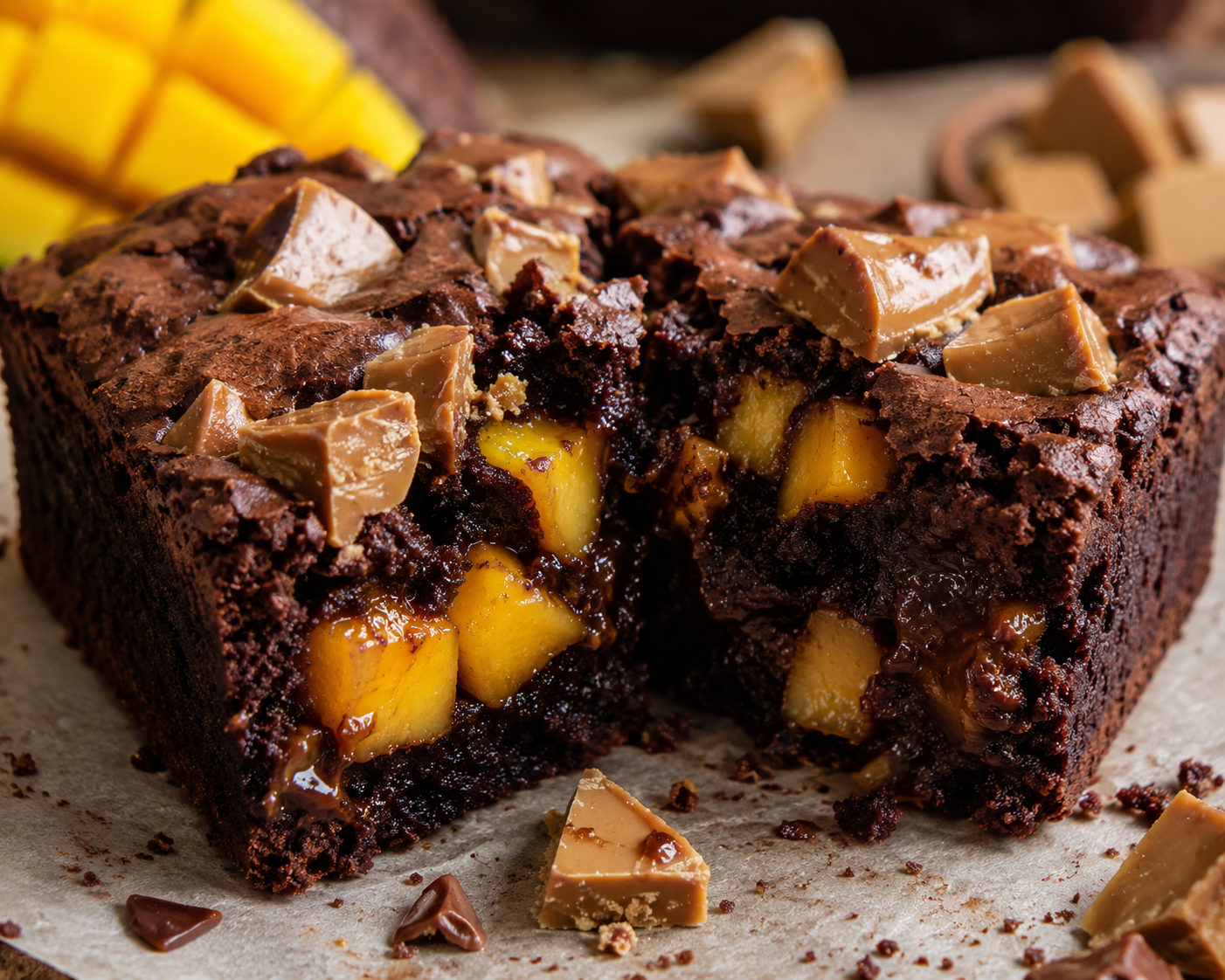 Brownie artisanal — Dulcey · Caramel · Mangue